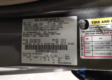 2011 Ford Fusion Se z USA, uszkodzony, nr VIN 3FAHP0HA5BR156135